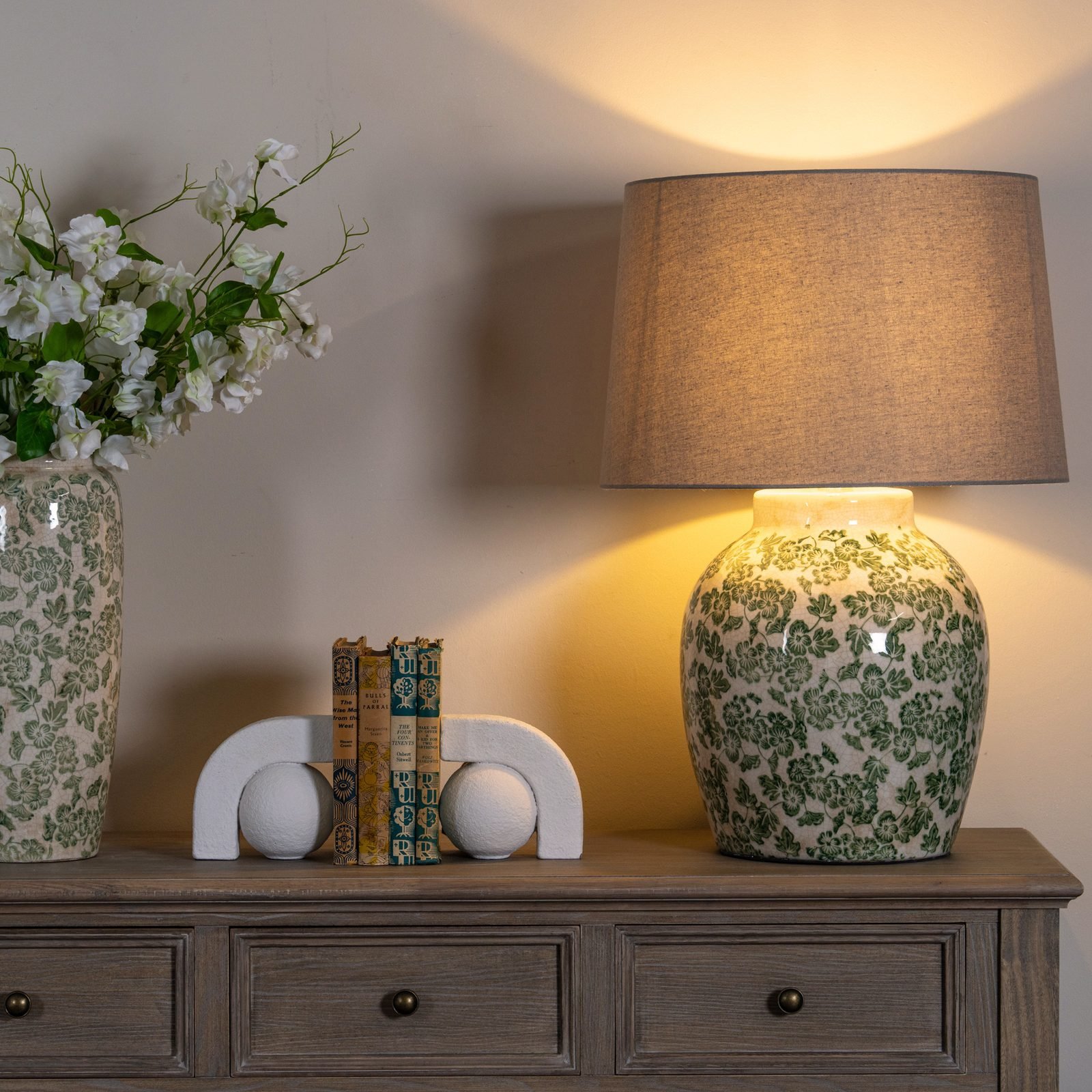 Green Clover Ceramic Pot Lamp Code: 24739