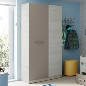 Almiron White & Grey Ash 2 Door Wardrobe - 3221
