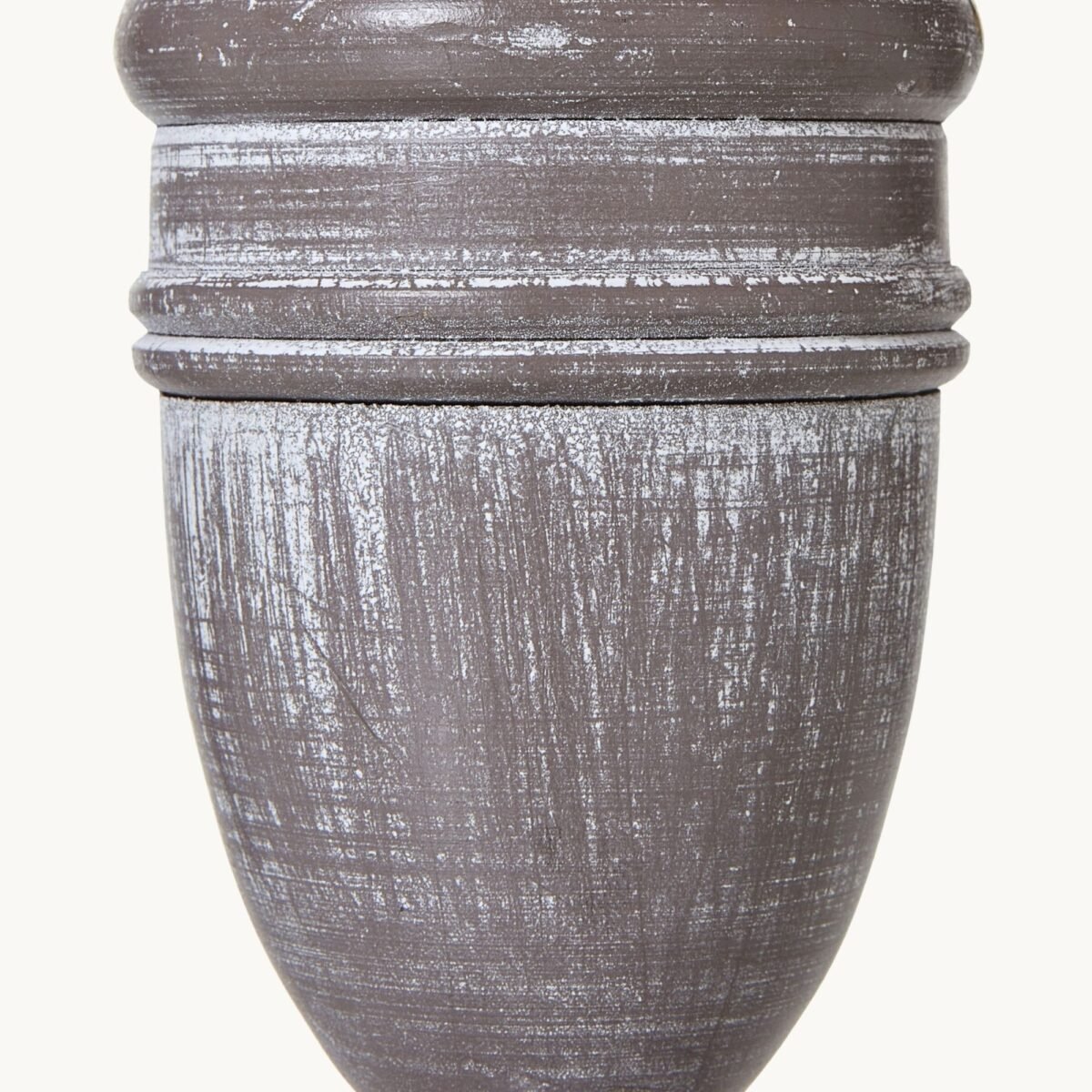 Rustic Wooden Urn Table Lamp with Linen Shade – Bedside Light UK | Prime Gallery - Image 7