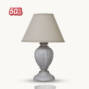 Urn Table Lamp with Linen Shade – Rustic Bedside Light UK | Prime Gallery