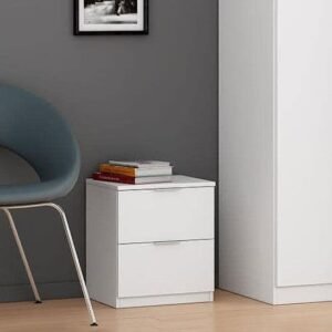 Nina 2 Drawer Bedside Cabinet Artic White - 2696