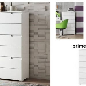 Santino White High Gloss Chest Of Drawers S3 - 2622