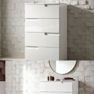 Santino White High Gloss Narrow Chest of Drawers S2 - 2927