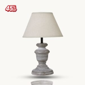 Rustic Handmade Table Lamp with Linen Shade – Bedside Light UK | Prime Gallery