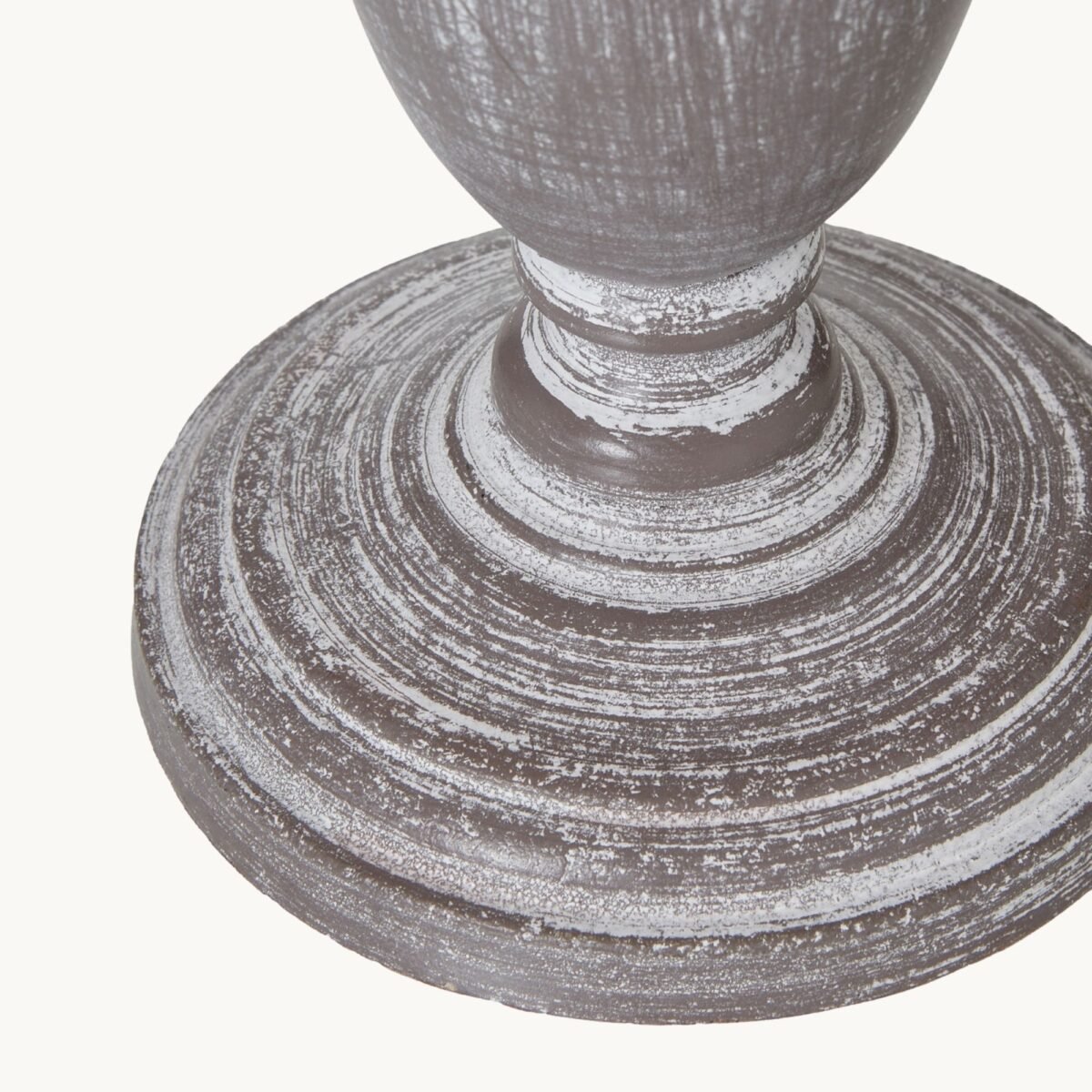 Rustic Wooden Urn Table Lamp with Linen Shade – Bedside Light UK | Prime Gallery - Image 6